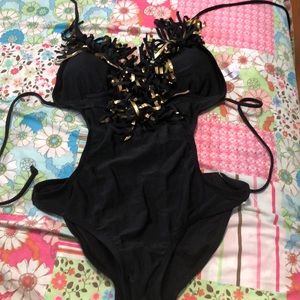 One piece black swimsuit